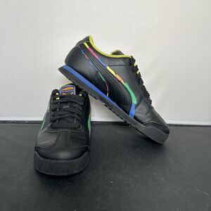 Puma Roma Youth Boys Size 4 Black Sneakers Casual Shoes 392238-01 EUC Charity